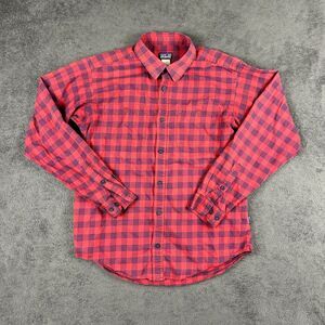 Patagonia Mens M Red Gingham Flannel Shirt Organic Cotton Long Sleeve Button Up
